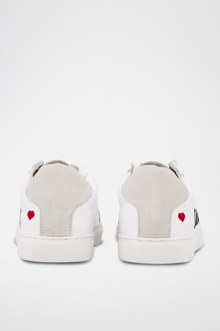 Sneakers en cuir Simone Amour - Blanc et noir