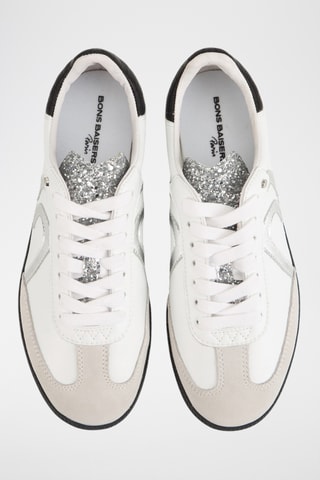 Sneakers en cuir Billie - Blanc et argenté