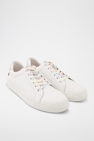 Sneakers en cuir Simone Love is Love - Blanc et multicolore