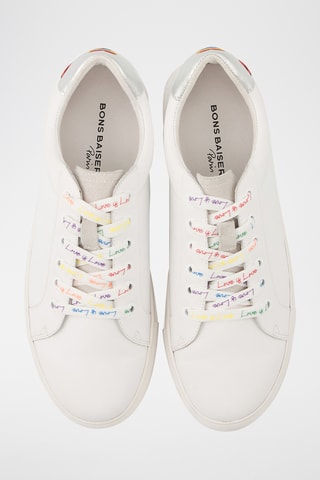 Sneakers en cuir Simone Love is Love - Blanc et multicolore