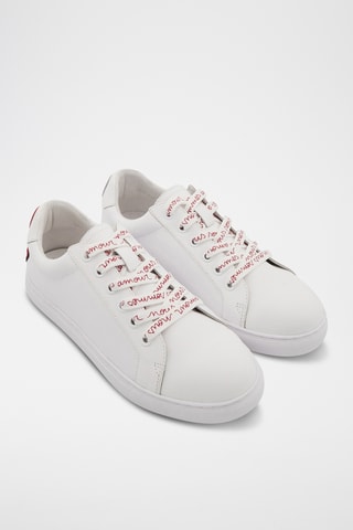 Sneakers en cuir Simone Lea Amati - Blanc et rouge