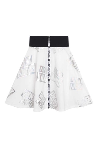 Jupe patineuse - Blanc, noir et argenté - DKNY