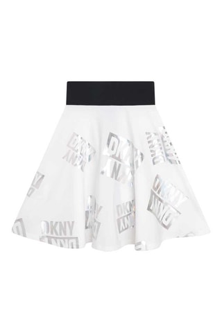 Jupe patineuse - Blanc, noir et argenté - DKNY