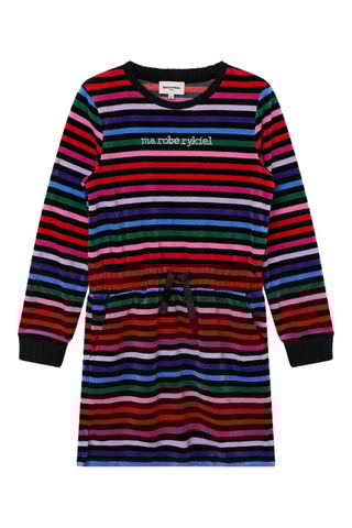 Velours Jurk - Zwart en Rood - Sonia Rykiel