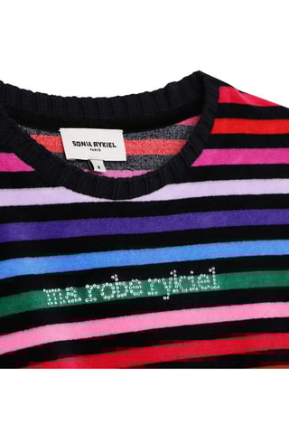 Velours Jurk - Zwart en Rood - Sonia Rykiel