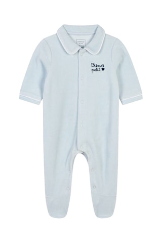 Biologisch Katoenen en Velours Pyjama - Hemelsblauw - Carrément Beau