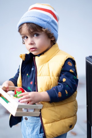 Dubbelzijdige Bodywarmer - Marineblauw en Geel - Carrément Beau