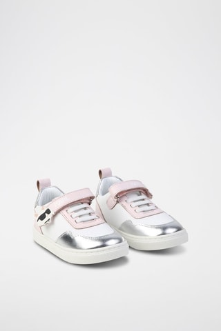 Leren Sneakers - Wit en Zilverkleurig