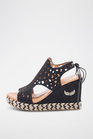 Sandálias com cunha Savage - Preto