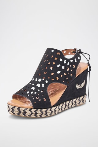 Sandálias com cunha Savage - Preto