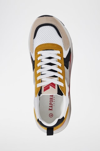 Sapatilhas com cunha Bofali - Amarelo e vermelho