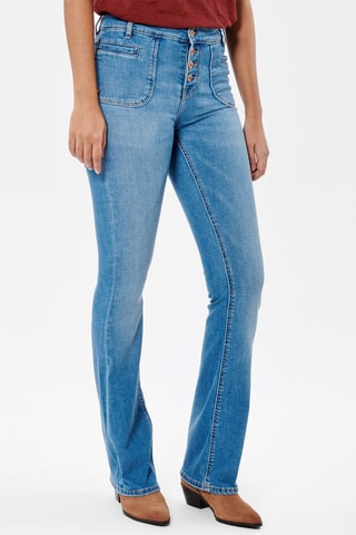 Jean flare taille haute Lucky - Ciel