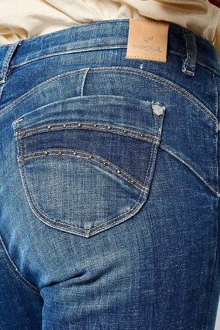 Calças de ganga slim Flor - Azul