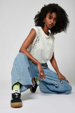 Calças de ganga wide legs Song - Azul deslavado