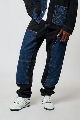 Calças de ganga direitas Arper - Azul e preto