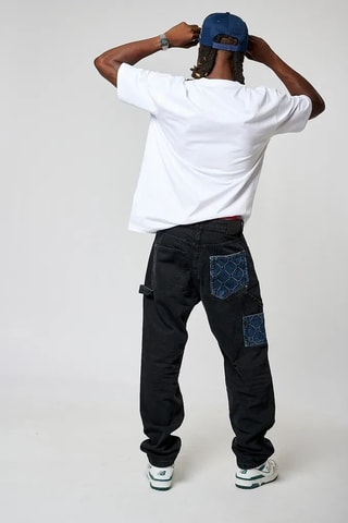 Calças de ganga direitas Arper - Azul e preto