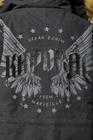 Parca regular com capuz Manon - Preto