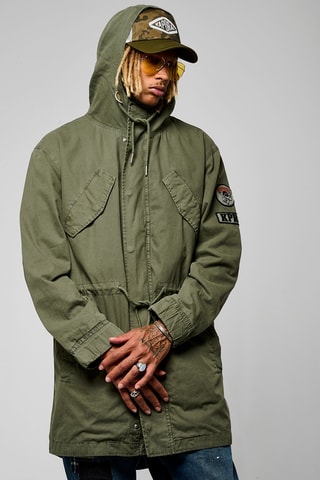 Parca com capuz Breve - Caqui