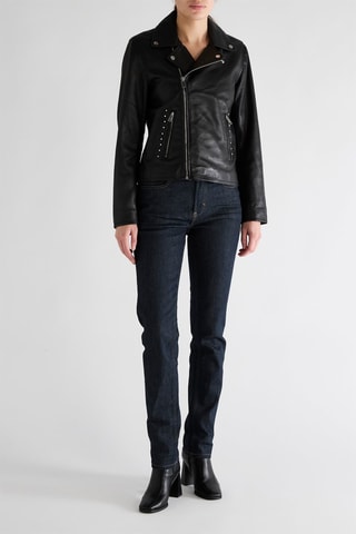 Casaco em couro Sary - Preto