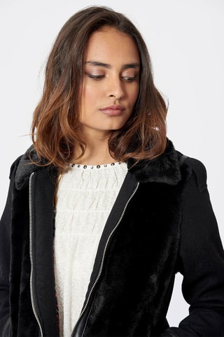 Casaco bi-matéria Daho Preto