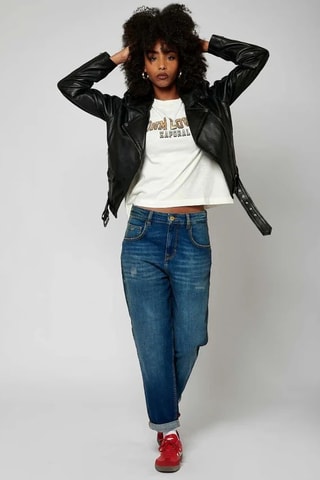 Casaco em couro Souk  - Preto