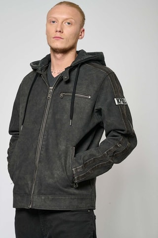 Casaco com capuz Brand - Preto