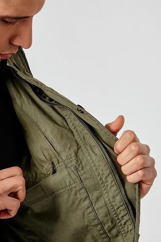 Casaco regular com capuz- Caqui