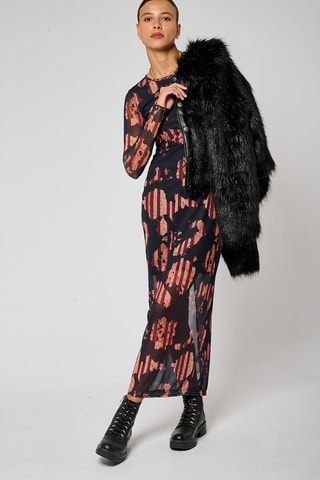 Vestido comprido com abertura Most - Preto