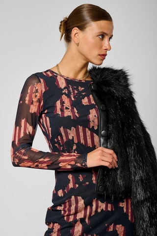 Vestido comprido com abertura Most - Preto