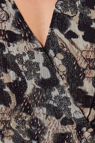 Vestido midi Persa - Preto e bege