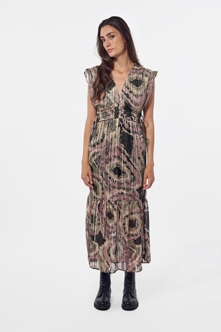 Vestido midi Naiad - Verde e rosa