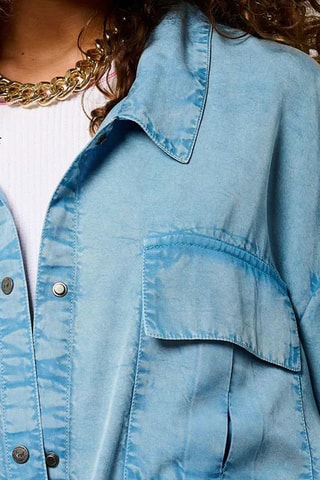 Vestido-camisa - Azul-claro