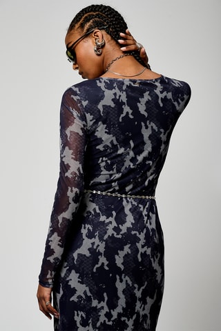 Vestido comprido - Azul-marinho