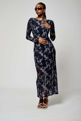 Vestido comprido - Azul-marinho