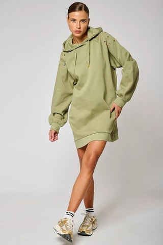 Vestido-sweat com capuz Meg  - Caqui