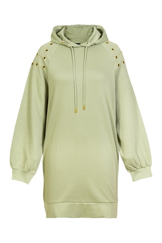 Vestido-sweat com capuz Meg  - Caqui