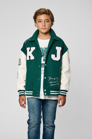 Blusão Meddy - Verde e branco