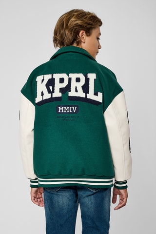 Blusão Meddy - Verde e branco