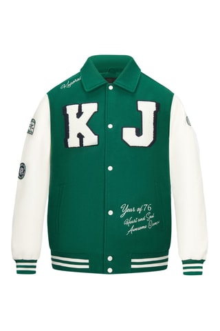 Blusão Meddy - Verde e branco