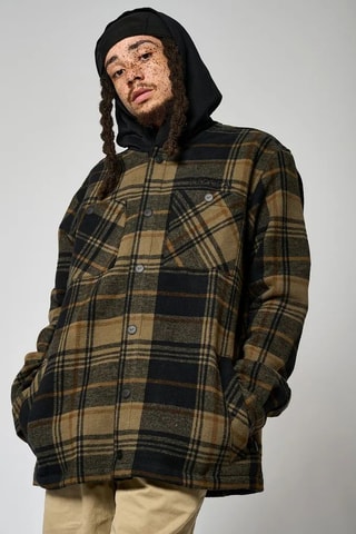 Sobrecamisa relaxed com capuz Rybau - Caqui