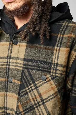 Sobrecamisa relaxed com capuz Rybau - Caqui