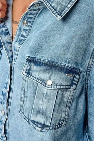 Camisa de ganga Mabel - Azul deslavado