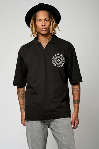 Polo em algodão biológico Jamba - Preto