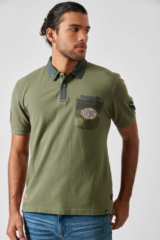 Polo regular em algodão biológico - Caqui