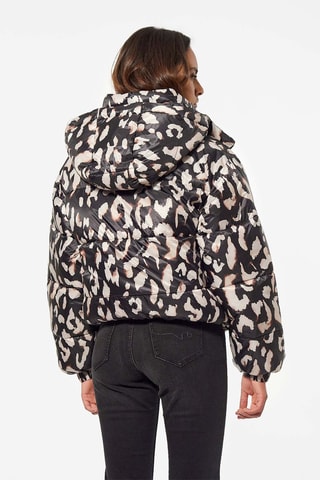 Blusão com capuz - Preto e cru