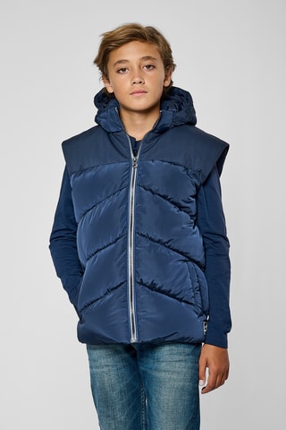Colete acolchoado com capuz Mex - Azul