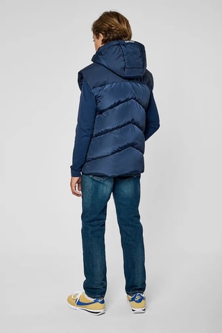 Colete acolchoado com capuz Mex - Azul