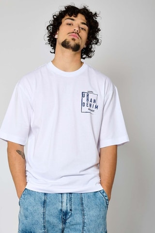 T-shirt em algodão biológico Raven - Branco