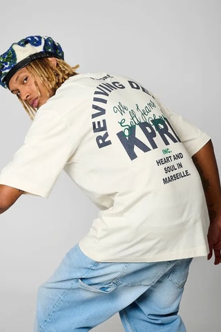 T-shirt oversize em algodão biológico Kim  - Branco