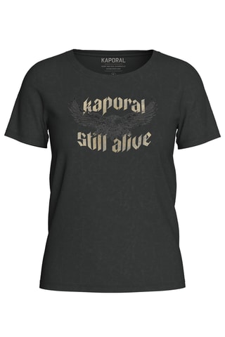 T-shirt regular em algodão biológico - Preto